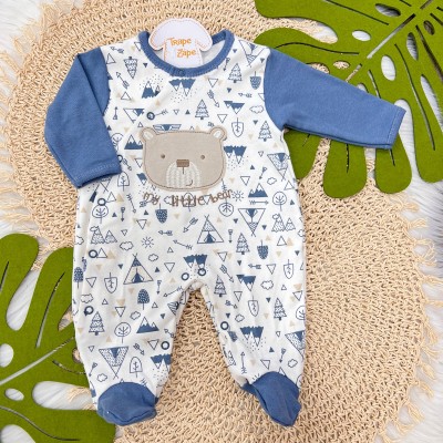 Macacão  Trape Zape - My little bear azul jeans